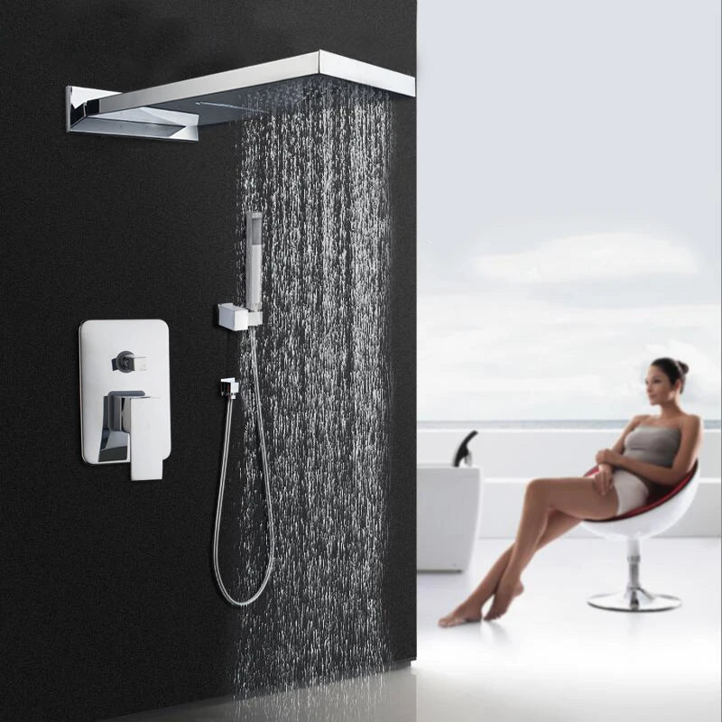 Sinlaku Golden Black Bathroom Shower Systerm Hand Spray