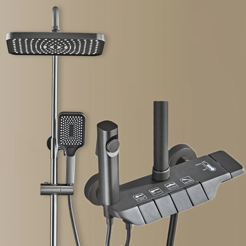 Gold Piano Bathroom Shower System Quality Aluminum Bathroom