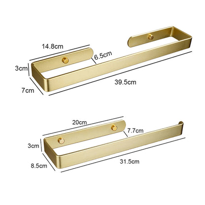 Towel Holder Bathroom Rack Bar Golden Roll Paper