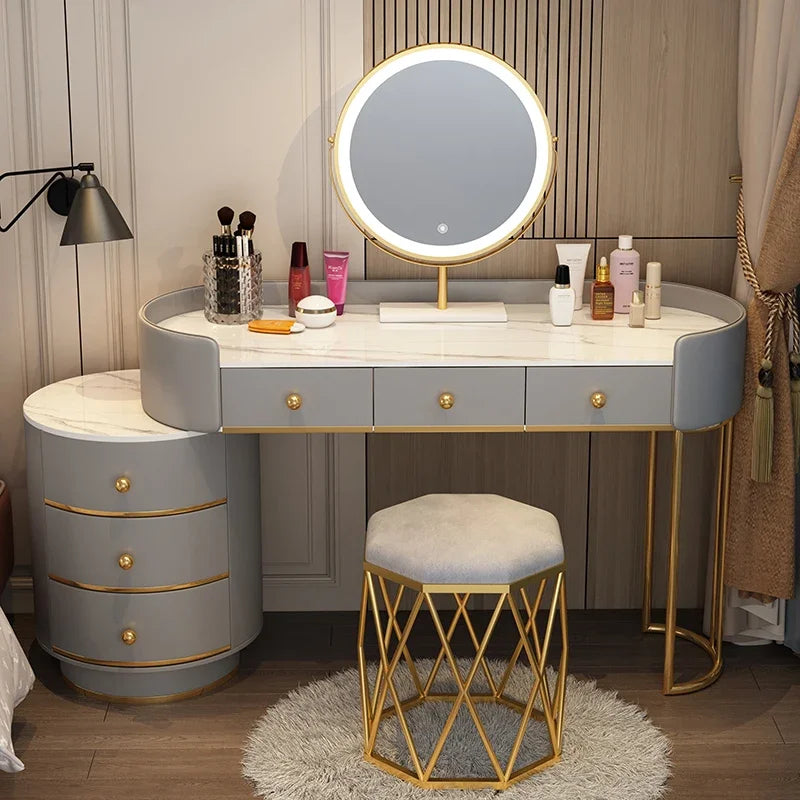 Pink White Vanity Table Women Luxury Nail European
