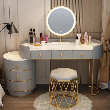 Pink White Vanity Table Women Luxury Nail European