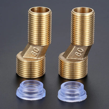 2pcs Adjustable Bathroom Shower Faucet Adapter Brass&Stainless