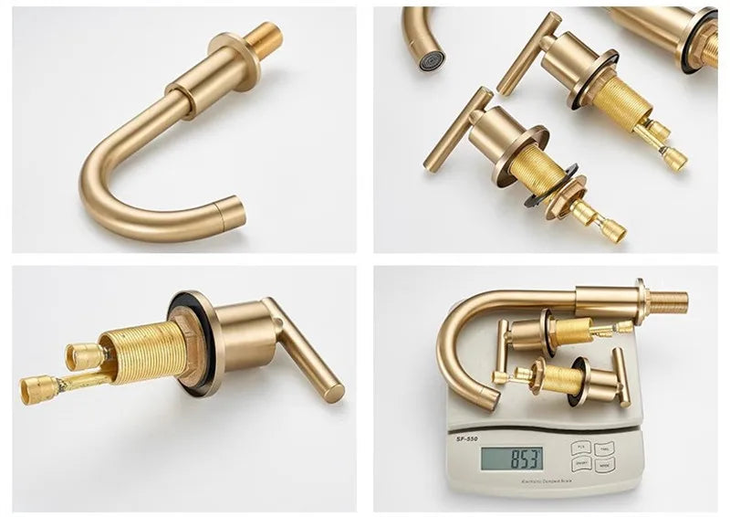 Brushed Gold Bathroom Faucet Total Brass Basin Faucet