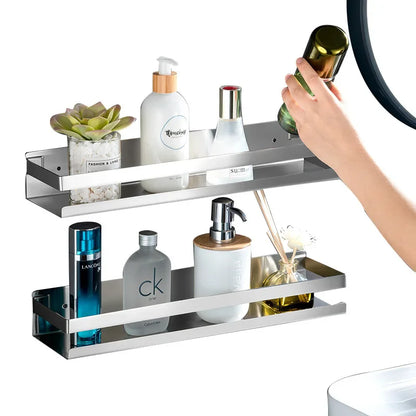 Stainless Steel Floating Shelf Rustproof Wall Mounted Nail-Free