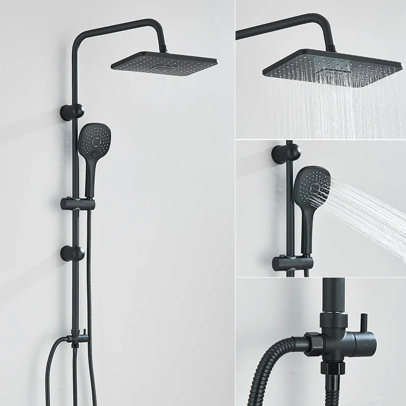 Hole Input Bathroom Shower Faucet Rainfall Head Shower
