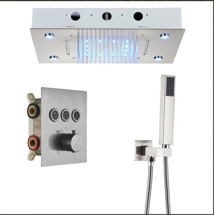 Ceiling Led Rainfal Shower Head Smart Remote Control