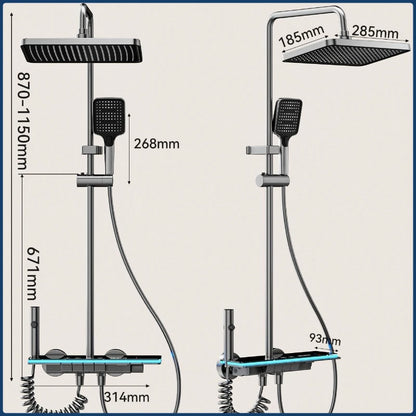 Grey Four Mode Shower System Intelligent Digital Bathroom