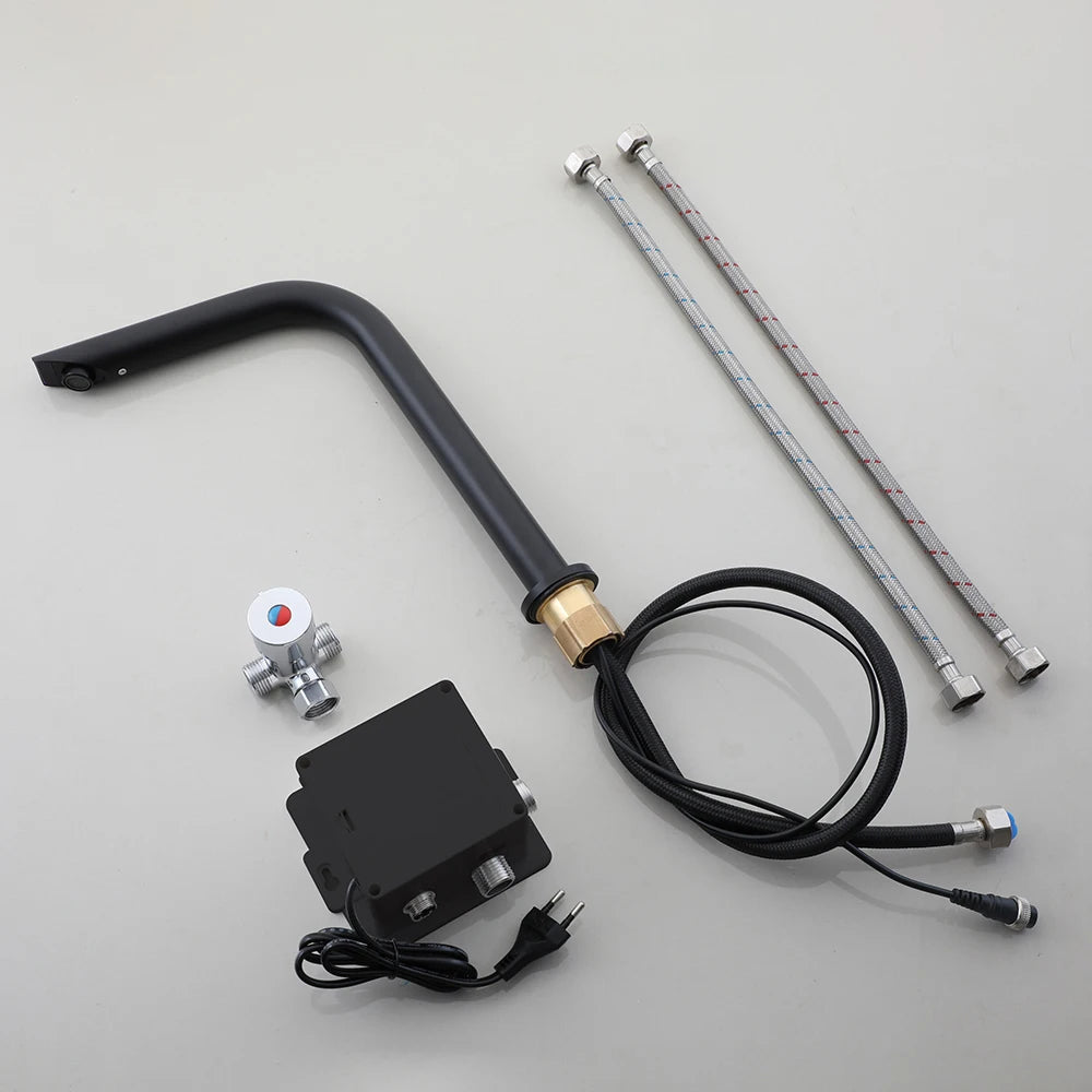 Kemaidi Matte Black Touchless Sensor Bathroom Sink Faucet