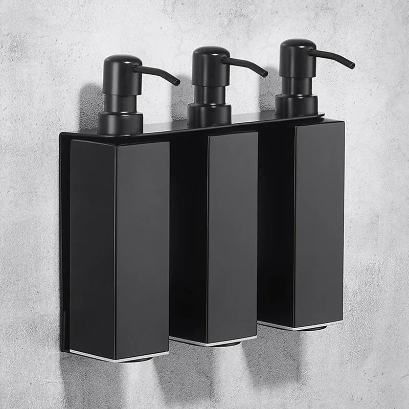 Black Liquid Soap Dispenser Shampoo Hotel Bathroom Wall