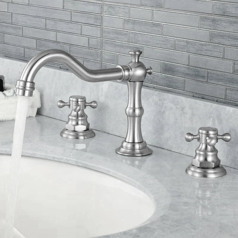 Widespread Bathroom Sink Faucet Hole Deck Mounted Dual
