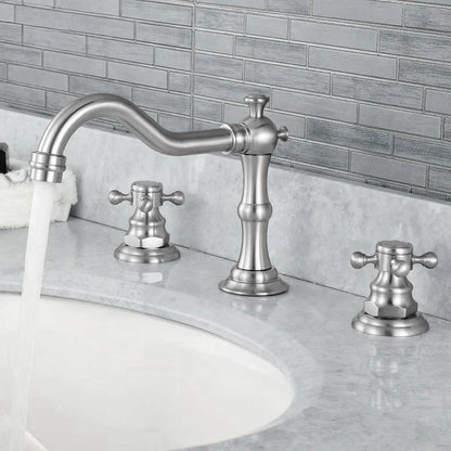Widespread Bathroom Sink Faucet Hole Deck Mounted Dual