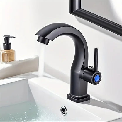 Modern Hole Bathroom Sink Faucet Side Spray Matte