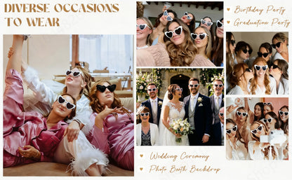 12-100pcs Wedding Sunglasses Guests Heart Shaped Sunglasses
