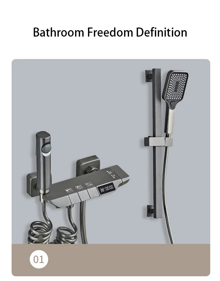 Modern Shower System Full Grey Way Piano Keys