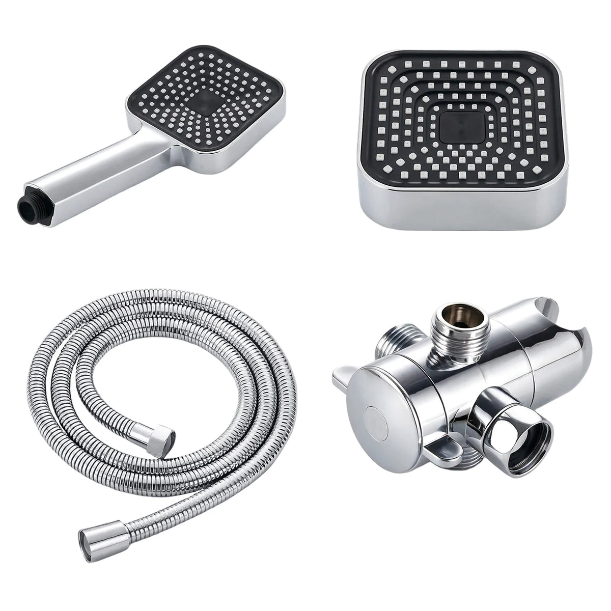 High-Flow 2-In-1 Wall-Mounted Handheld Shower Head Rain Shower
