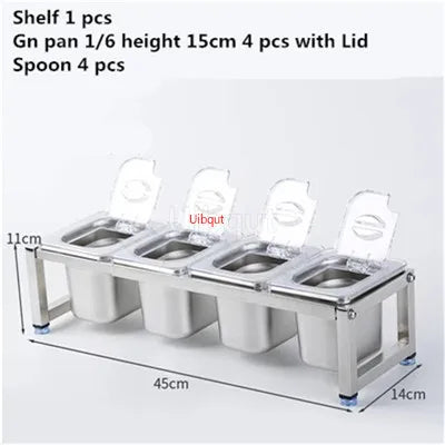 Stainless Steel Transparent Gn Pans Visible Food Exhibition