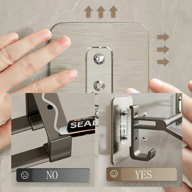 Self-Adhesive Two Layer Towel Holder Bathroom Towel Rack