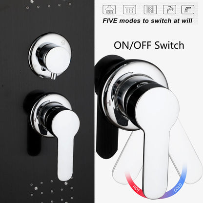 Zappo Shower Panel Tower System Led Rainfall Waterfall