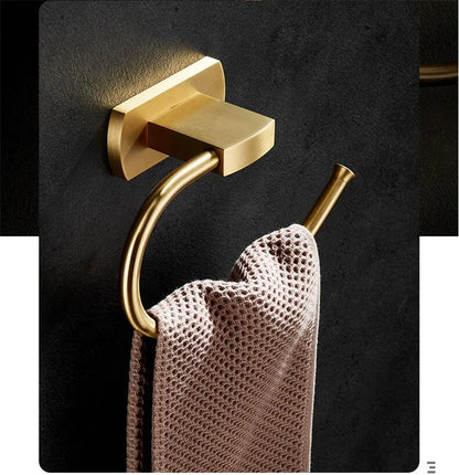 Brushed Gold Bathroom Towel Rack Paper Holder Toilet