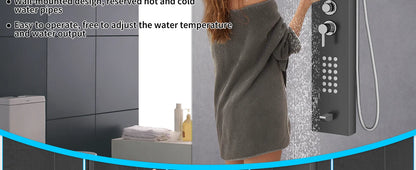 Function Shower Column Panel Stainless Steel Rain Massage