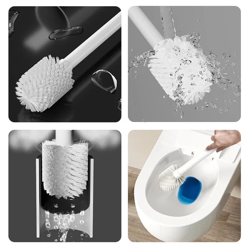Bathroom Toilet Brush Holder Cleaning Space Aluminum Wall