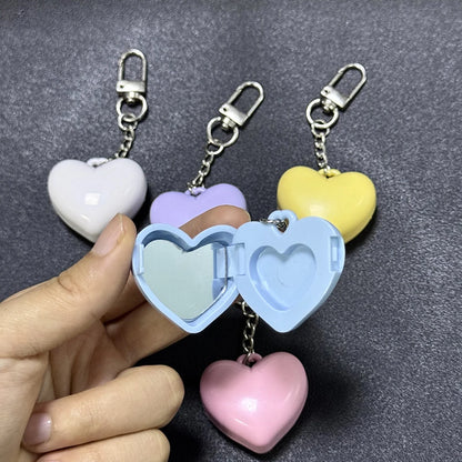 Keychain Mirror Storage Box In Pink Blue White