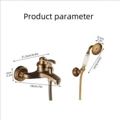 European Style Antique Retro Bathroom Shower Faucet Copper
