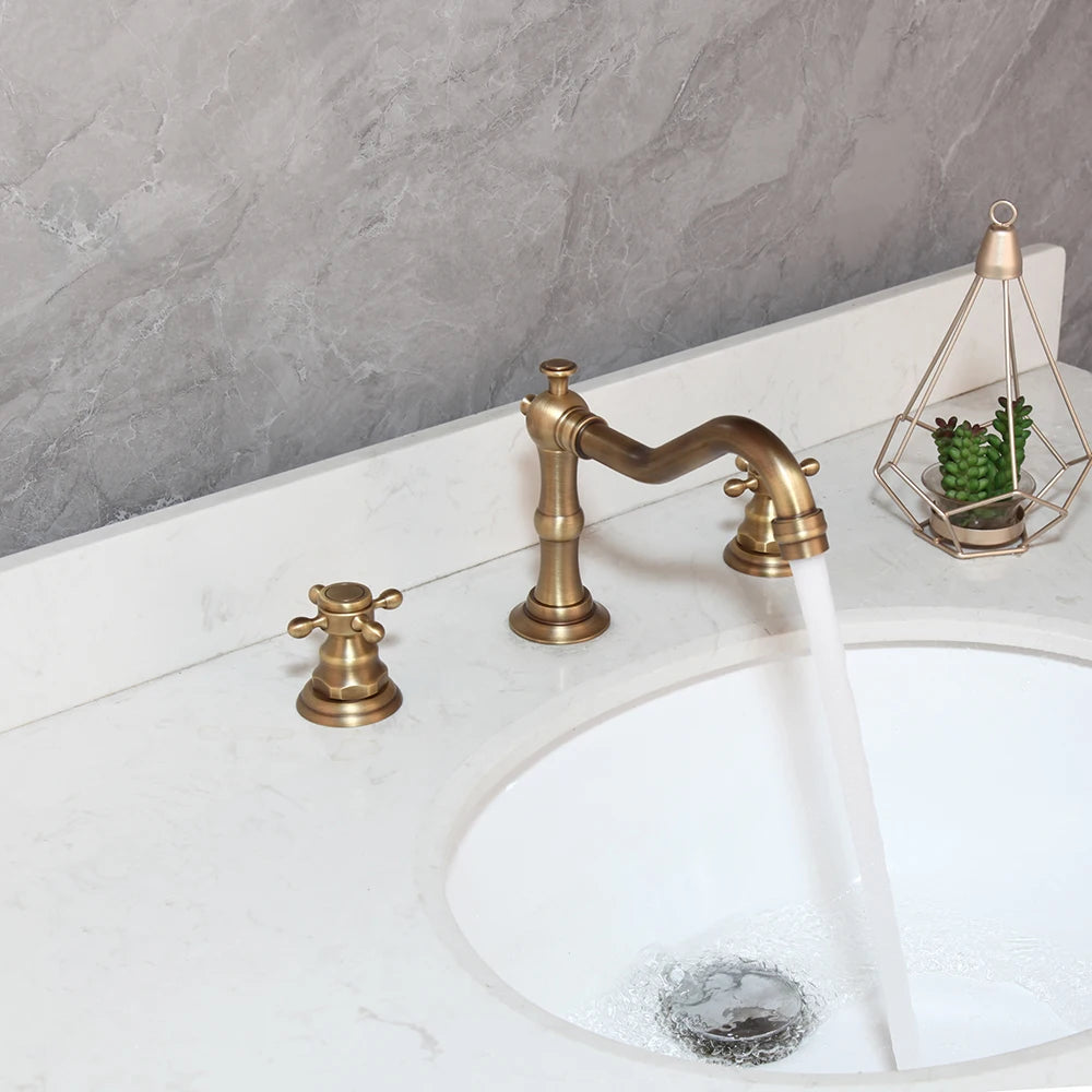 Kemaidi Antique Brass Bathroom Faucets Inch Brass Widespread