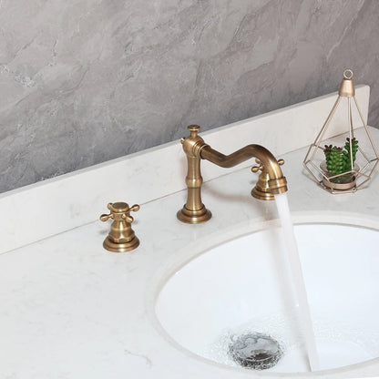 Kemaidi Antique Brass Bathroom Faucets Inch Brass Widespread