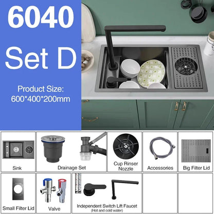 Asras Nano Black Small Size Sink Cup Washer