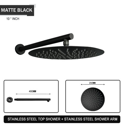 Brushed Gold Black Chrome Grey Overhead Shower Head