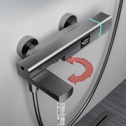 Temperature Display Bathtub Faucet Shower Complete Faucet Cold