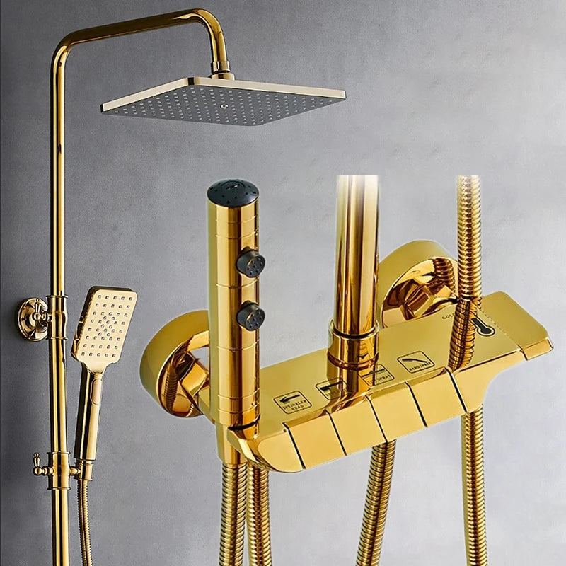 Gold Piano Bathroom Shower System Quality Aluminum Bathroom