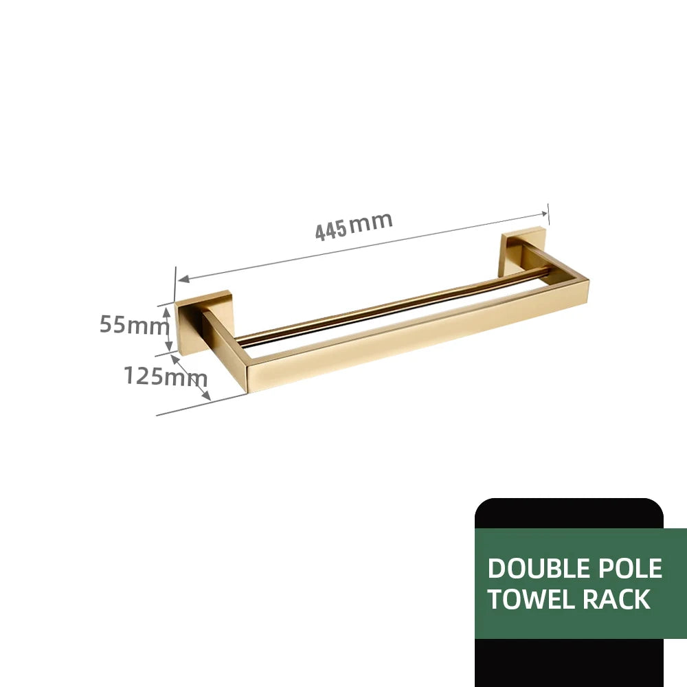 Matte Gold Towel Rack 304 Stainless Steel Towel