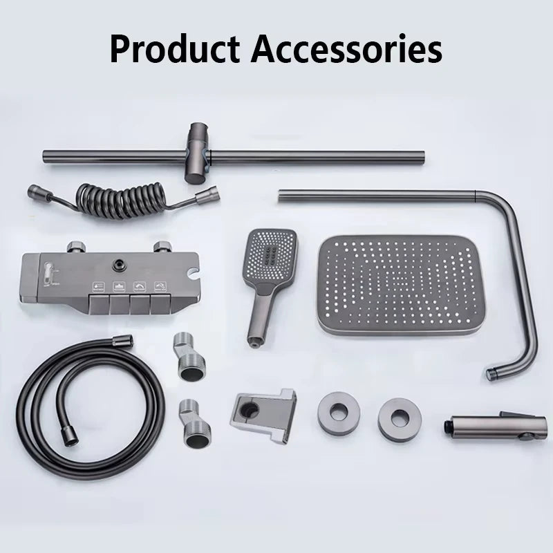 Gray Bathroom Shower Piano Key Abs Anti-Rust Shower