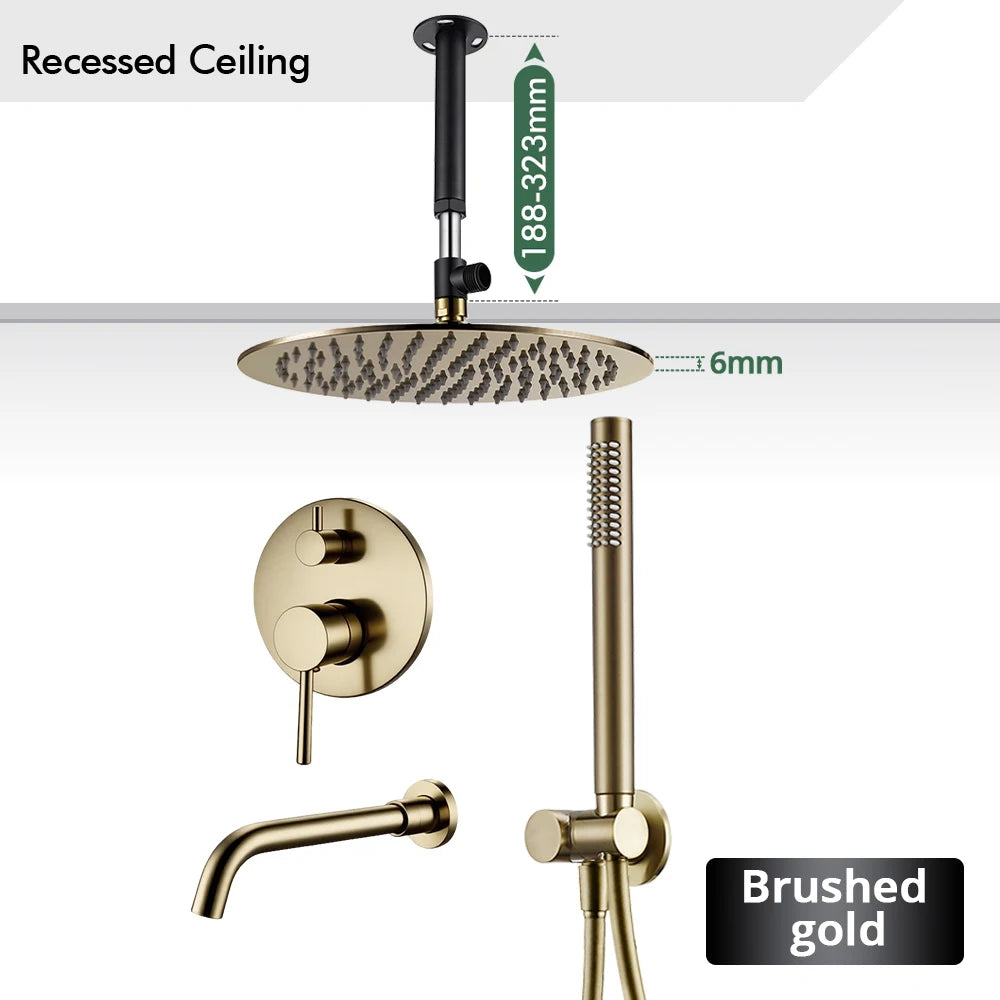 Bathroom Faucet Shower Mixer Tap Spout Black Solid