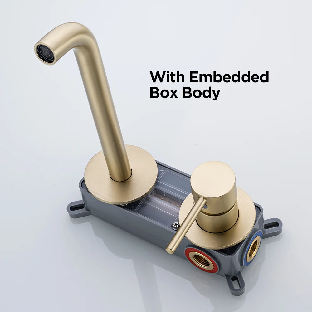 Gunmetal Basin Faucet Recessed Box Cold Sink Tap