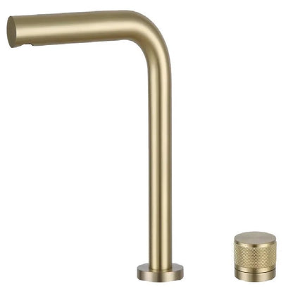 Brushed Rose Gold Basin Faucet Two Holes Gun