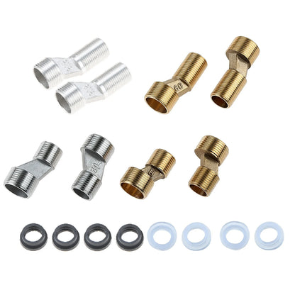 2pcs Adjustable Bathroom Shower Faucet Adapter Brass&Stainless