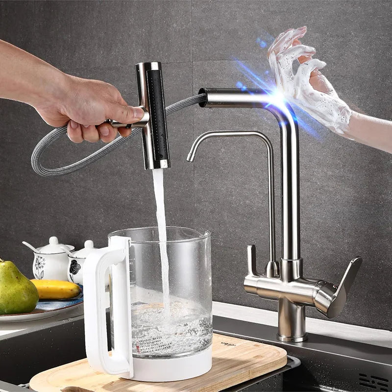 Feiyu Touch Filter Sink Faucet Pull Down Cold