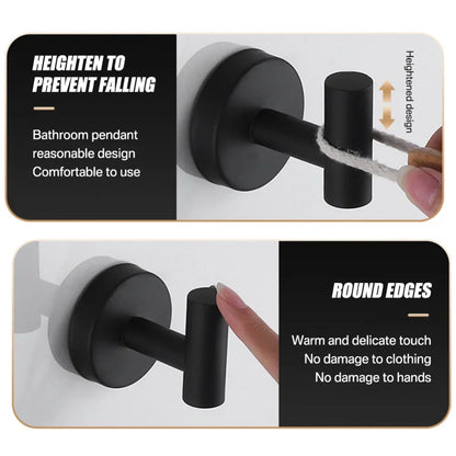 Wall Mounted Bath Towel Hooks Stainless Steel Robe