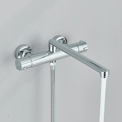 Chrome Black Bathtub Faucet Wall Mounted Thermostatic Shower