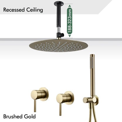 Rainfall Shower Rose Gold Wall Mounted Bathroom Shower