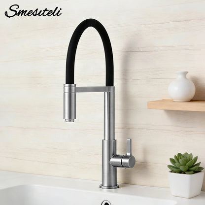 Smesiteli Faucets Round Matte Black Brass Handle Hole