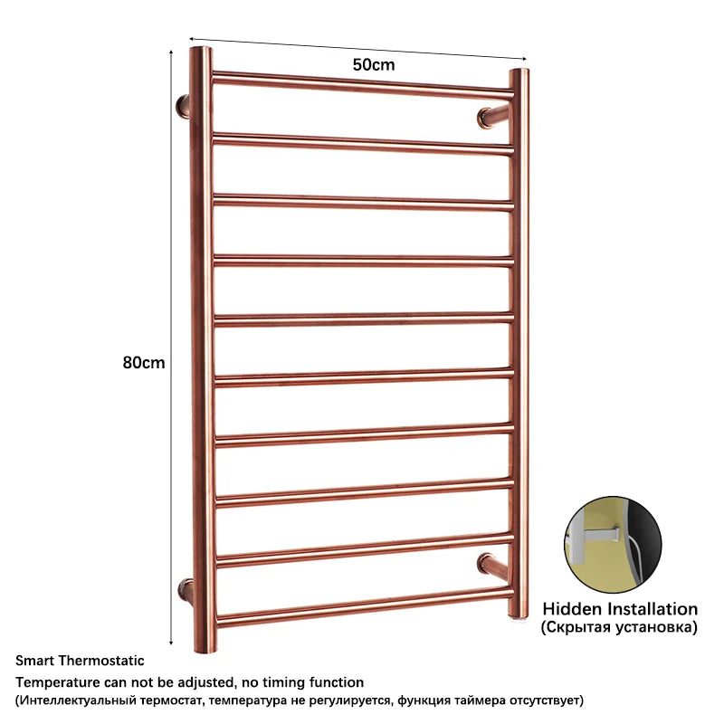 Bathroom Electric Heated Towel Rail Gold Smart Touch
