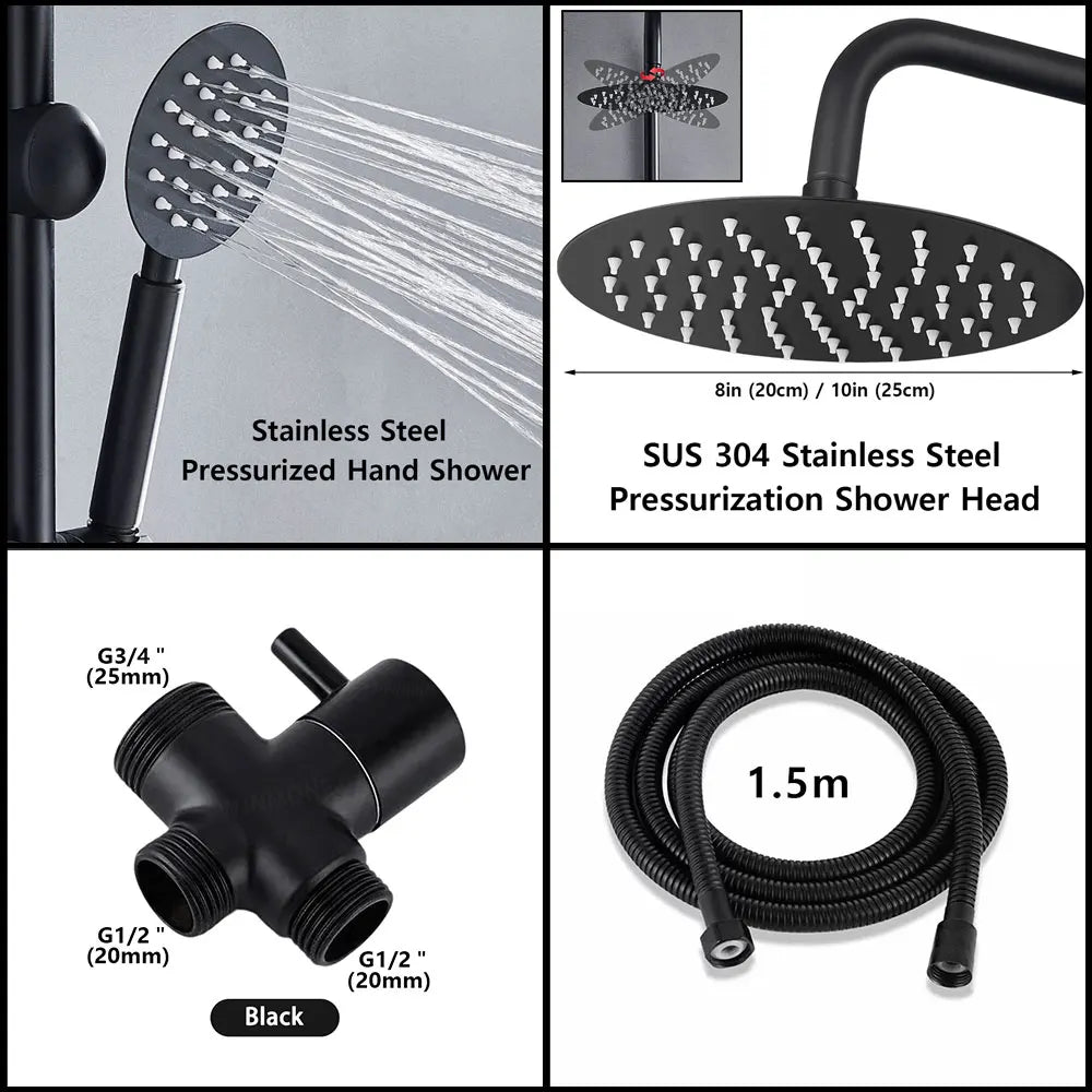 Split Rain Shower Column 304 Stainless Steel Shower