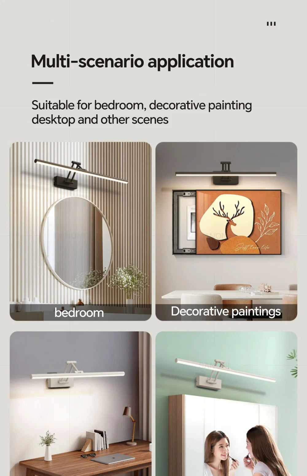 Modern Led Wall Lamp Bathroom Mirror Lamp Retractable