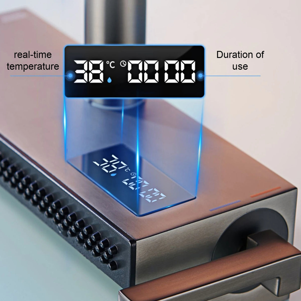 Luxury Gunmetal Brass Led Digital Display Faucet Hole