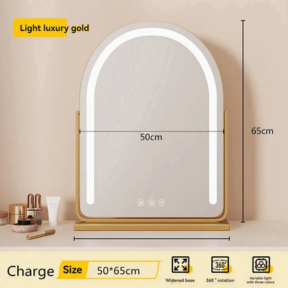 Large Arch-Shaped Makeup Mirror Led Light Desktop Vanity