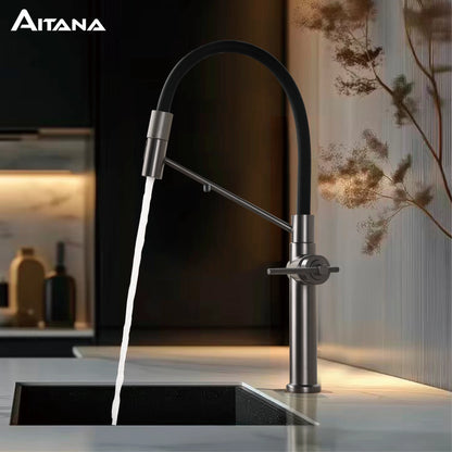 Modern Gun Grey Brass 3-In-1 Hole Faucet Separate